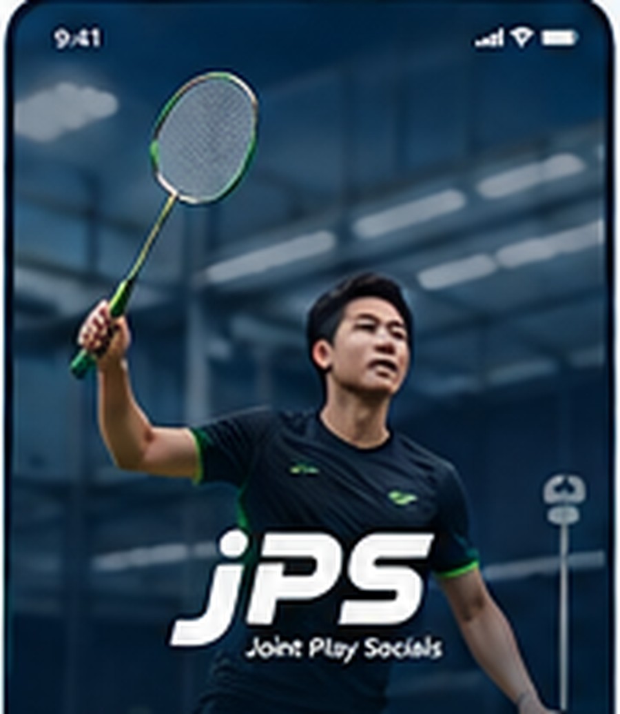 Badminton player on court